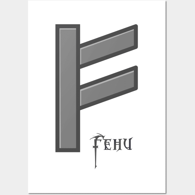 Fehu Rune Wall Art by GodiLimeg